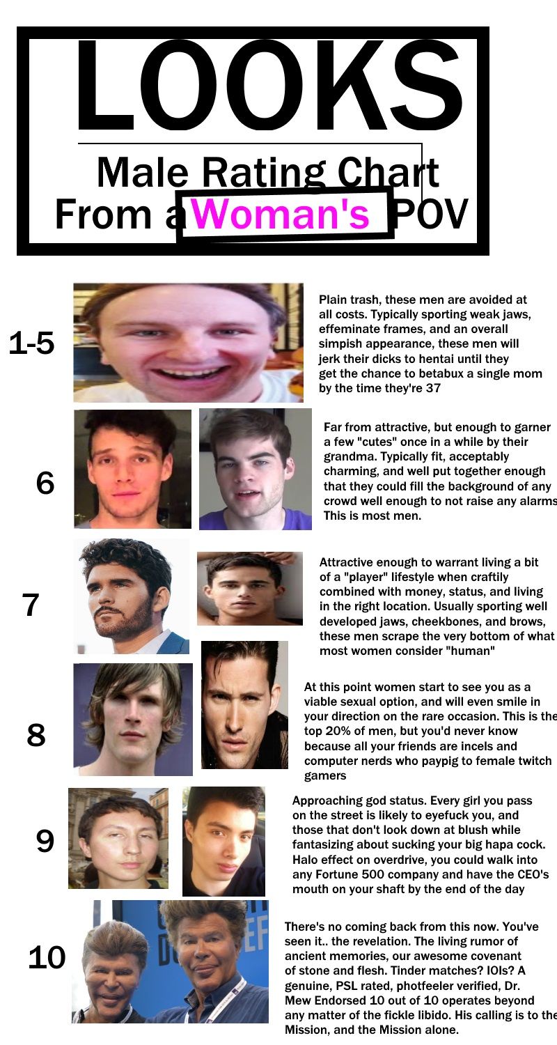 Updated Looks Chart (PSL Approved) [Shitpost] | Looksmax.org - Men's ...