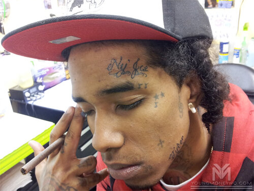 Flow face tattoos son daughters names