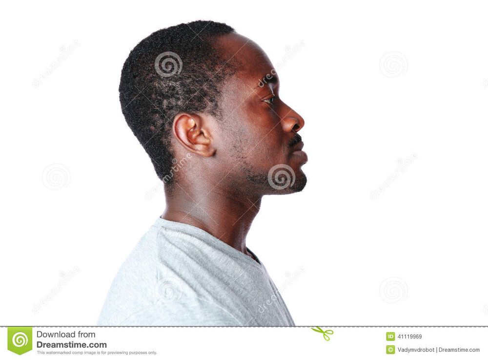 Side view portrait african man over white background 41119969