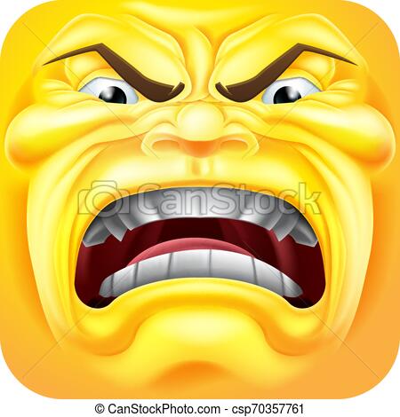 Angry emoji emoticon 3d icon cartoon clip art vector csp70357761