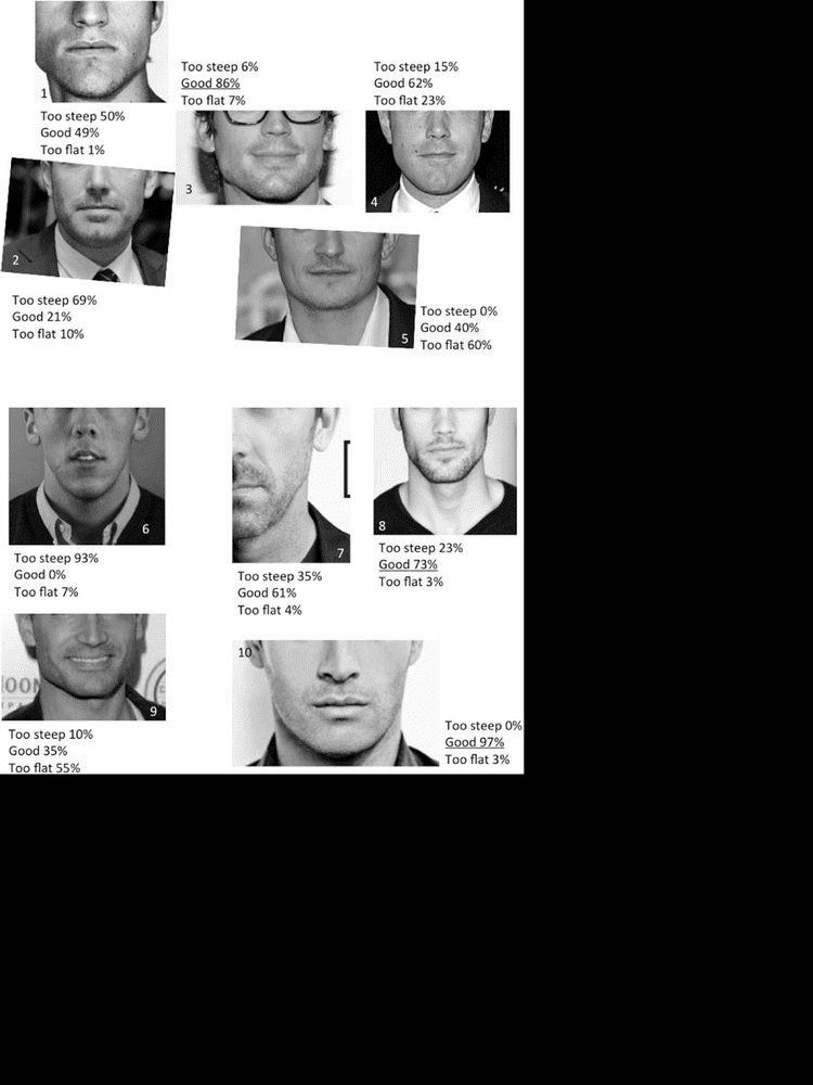 Answers to question 4 regarding the inclination of the lower border in the face frontal