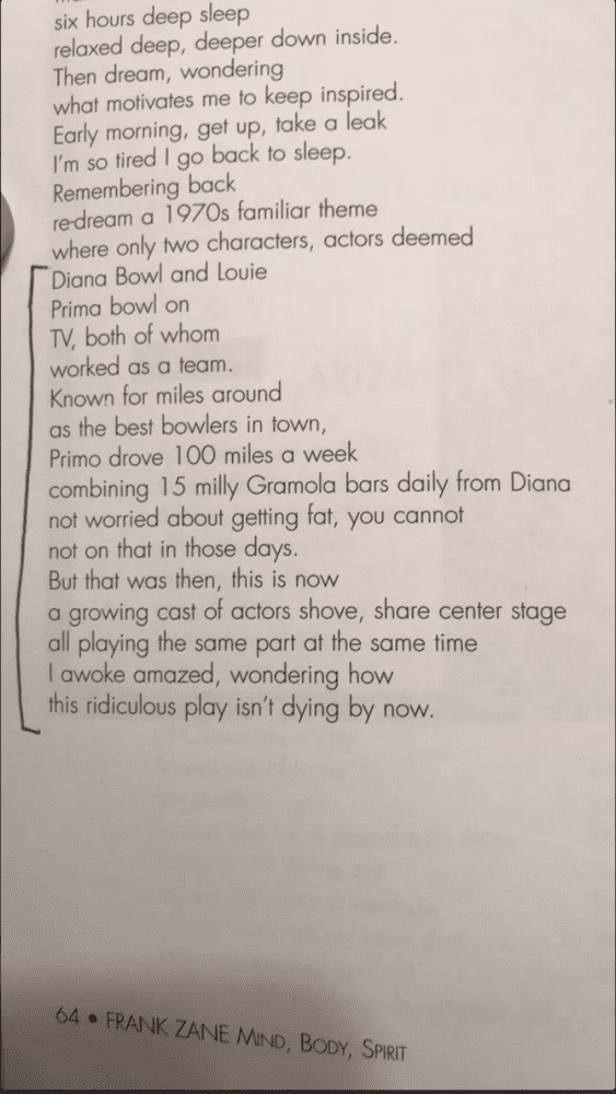 Frank zane poem