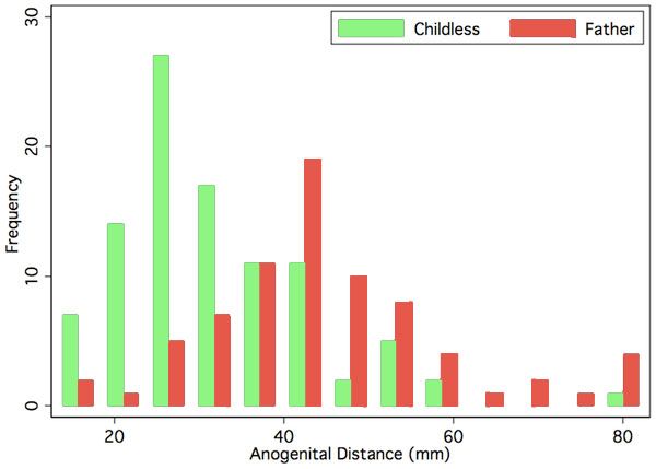 Human male anogenital distance graph