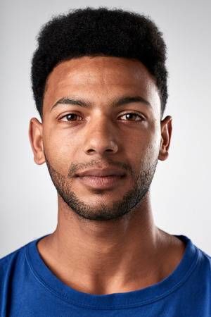 65426114 portrait of real black african man with no expression id or passport photo full colle