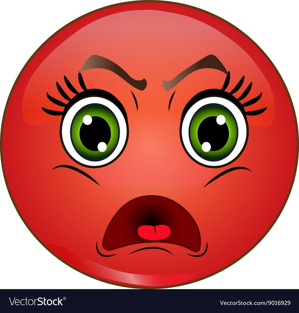 Angry red smiley emoticon vector 9016929