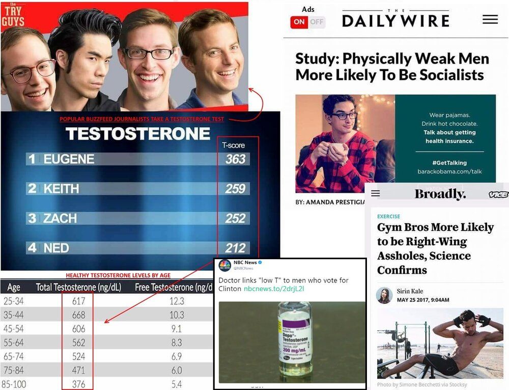 Testosterone right wing soy