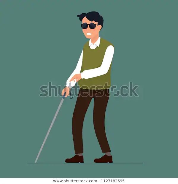 Vector illustration blind man wa