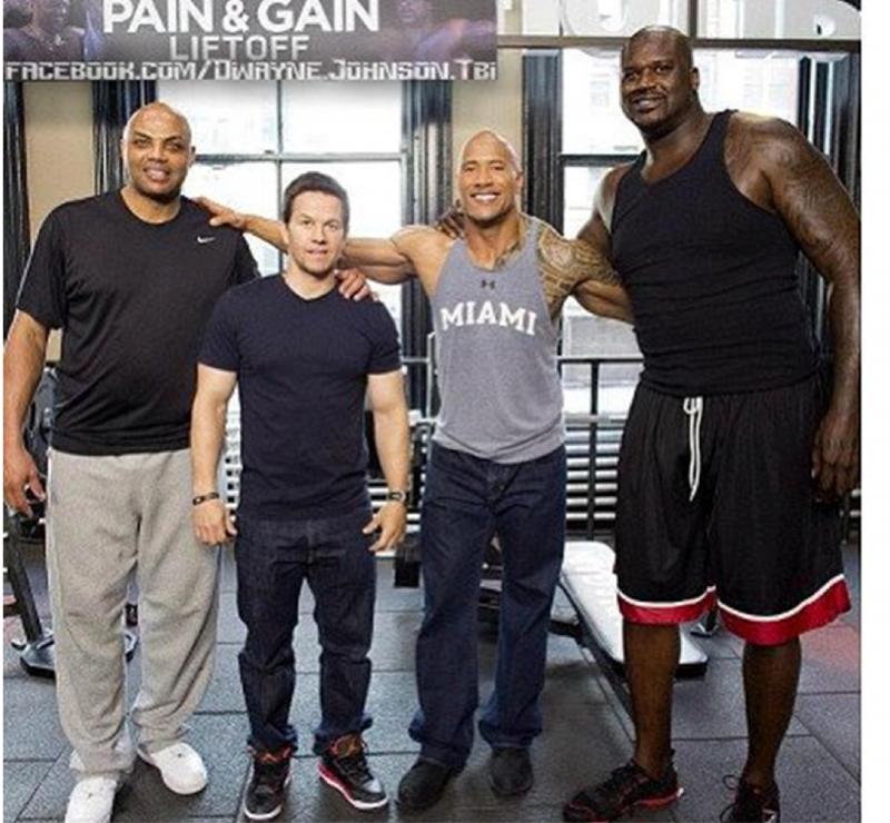 The Rock Charles Barkley Shaquille ONeal Mark Walberg