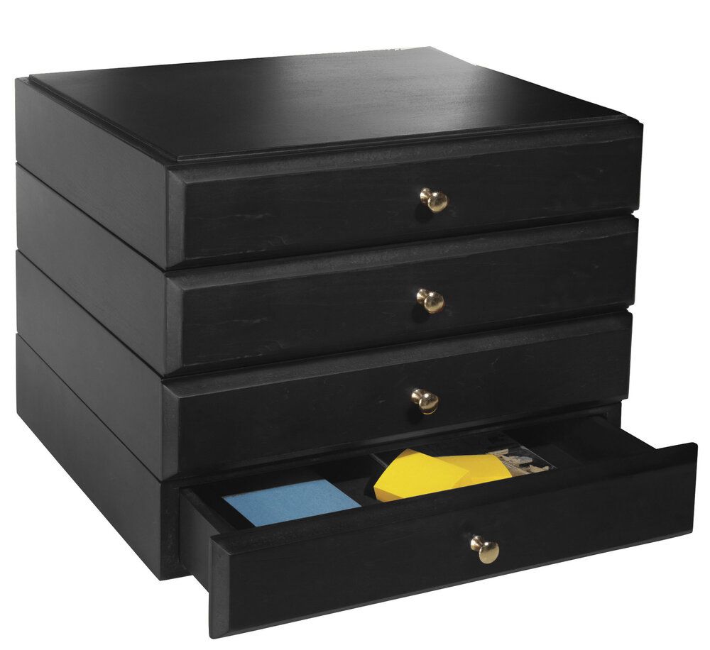 Beaumys stacking wood desk organizers 4 supply drawer kit