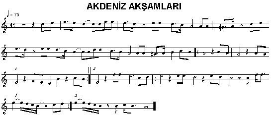 Akdeniz aksamlari notalari