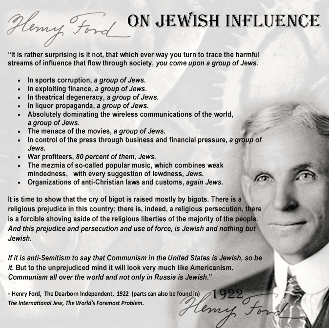 Henry ford on jewish influence