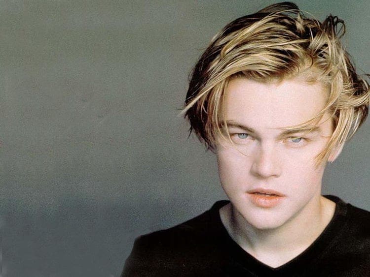 Young leonardo dicaprio in black shirt photo u1