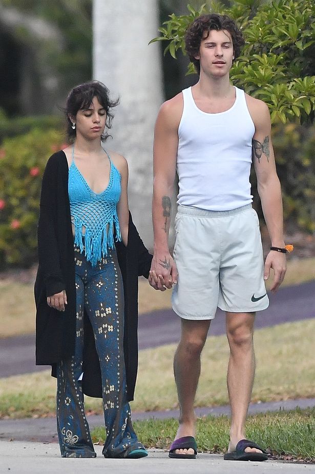 2 Camila Cabello and Shawn Mendes seen walking together as they self quarantine in MiamiFlorida