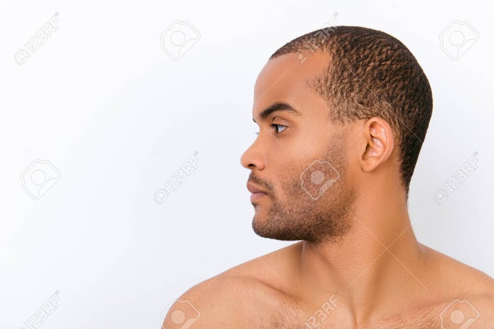 87296785 hygiene vitality beauty men life concept side profile view of afro young nude guy wit 87296785 hygiene vitality beauty men life concept side profile view of afro young nude guy wit