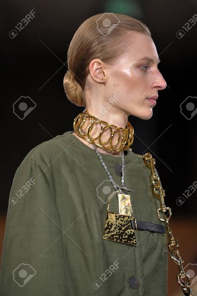 54073920 paris france march 4 model julia nobis walks runway at the loewe show during paris fa