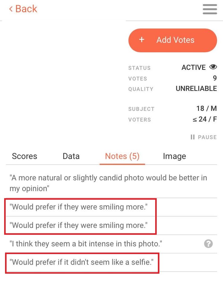 Photofeeler feedback
