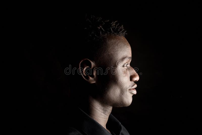 Portrait african man black background profile 150329585