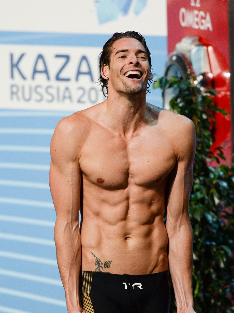 Camille Lacourt lors des championnats d Europe de natation a Barcelone le 4 aout 2013