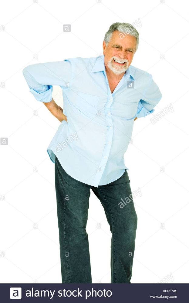 Old man with back pain X0PJNK