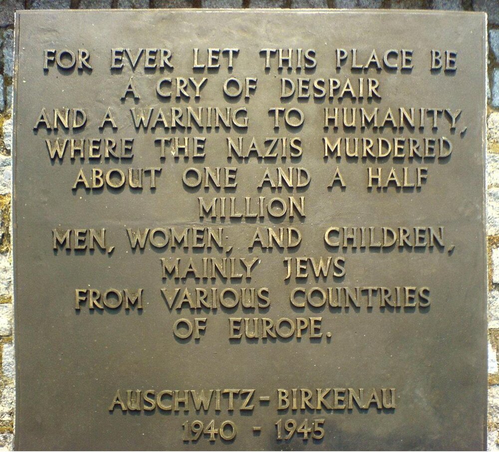 Auschwitz Birkenau memorial text