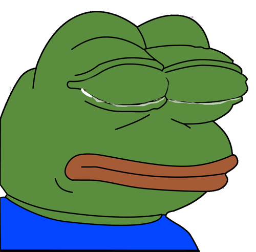 Pepe crying eyes closed meme