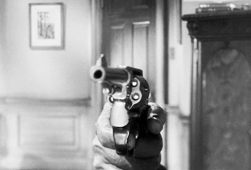 Point shoot movie revolver retro gif