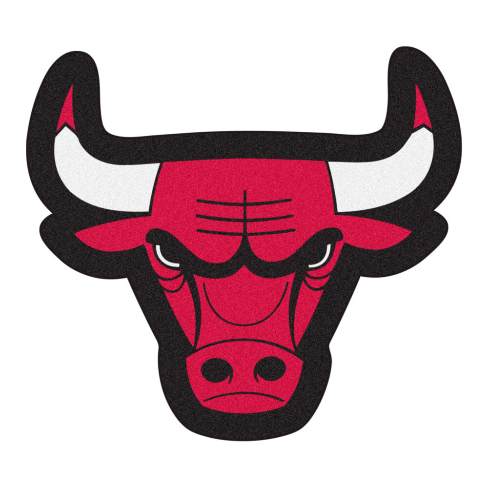 Nba chicago bulls mascot 36 in x 33 in non slip indoor only door mat