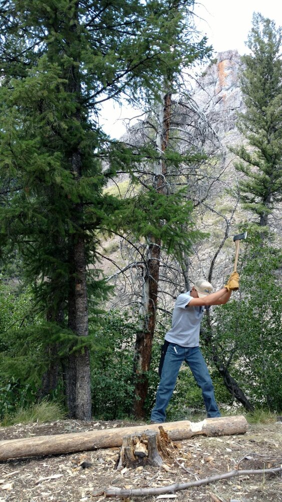 Me chopping wood