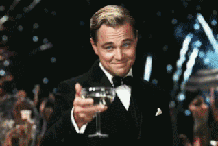 Leo raising glass
