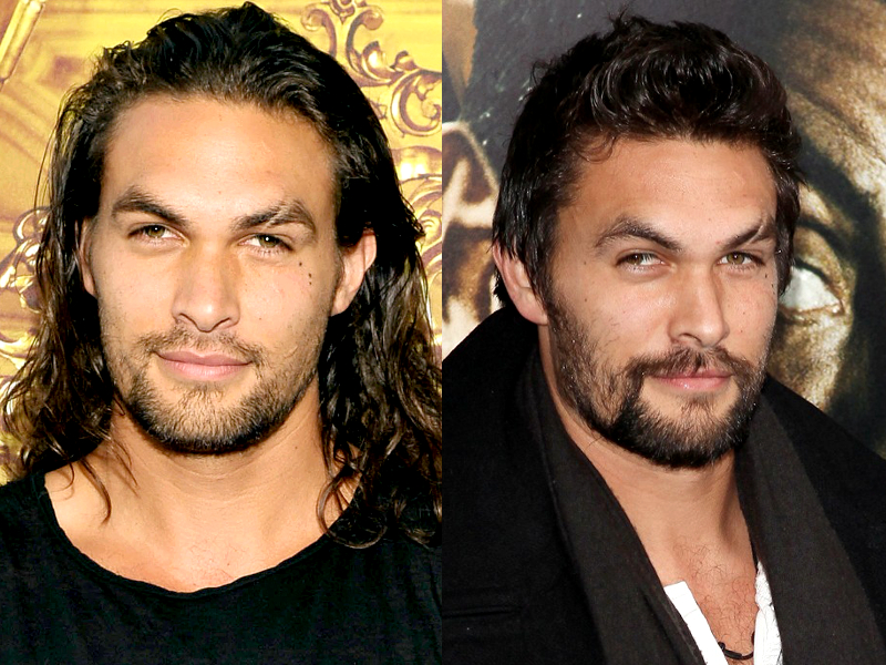 Jason momoa long hair and short