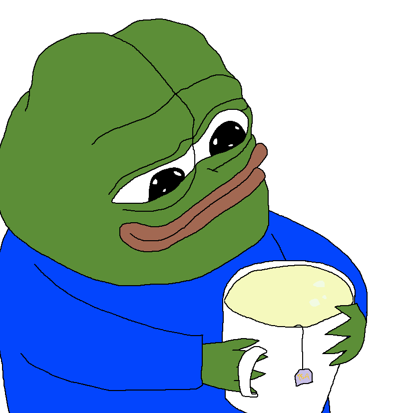 Pepe drinks tea