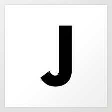 Letter J (Black & White) Art Print by vonis | Society6