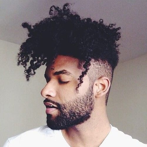 Curly Bangs Afro Hairstyles for Men