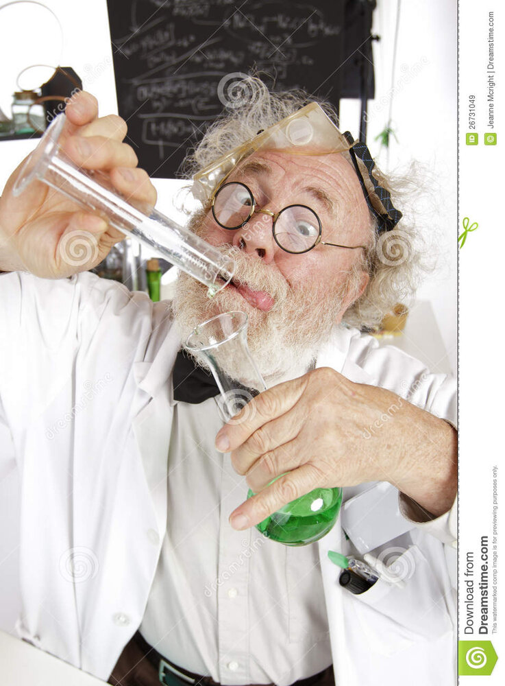 Mad scientist conducts chemistry experiment 26731049