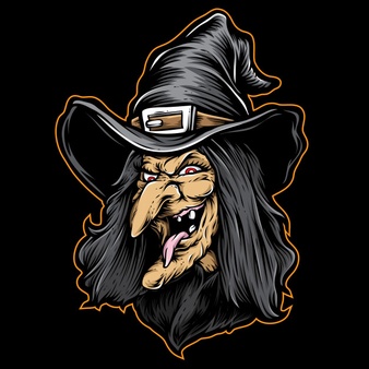 Scary witch face vector art 43623 435