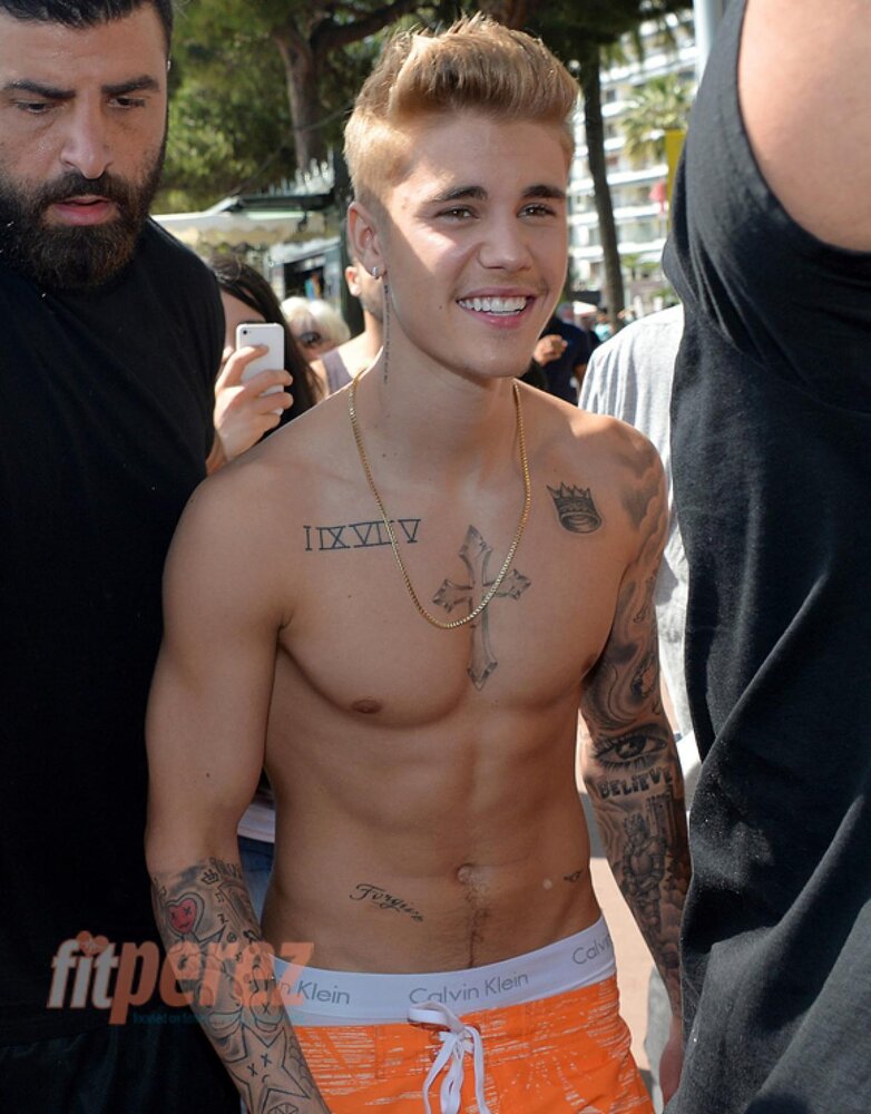 Justin bieber goes shirtless at cannes no way
