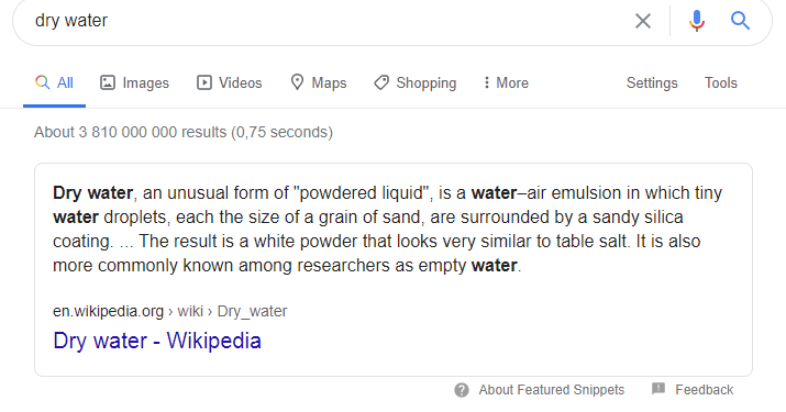 Dry water