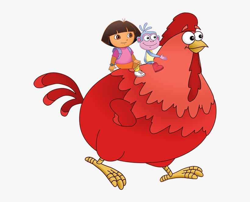 69 694871 dora the explorer big red chicken character walking