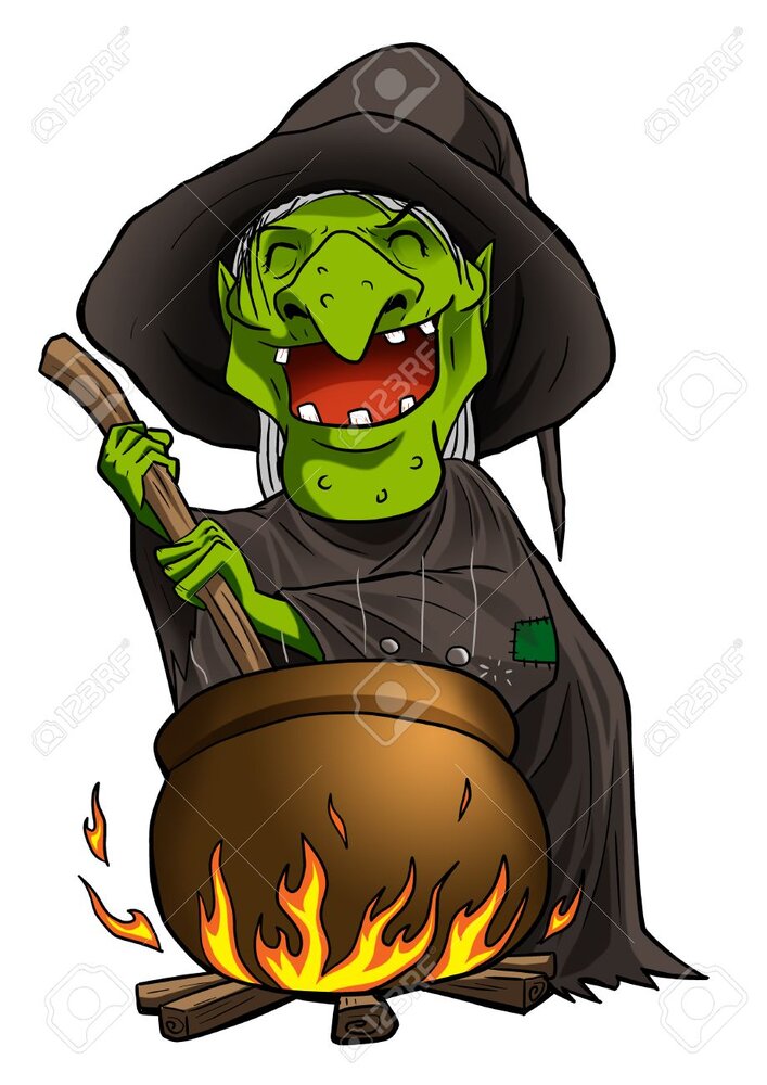22965323 cartoon illustration of a witch stirring concoction in the cauldron 22965323 cartoon illustration of a witch stirring concoction in the cauldron