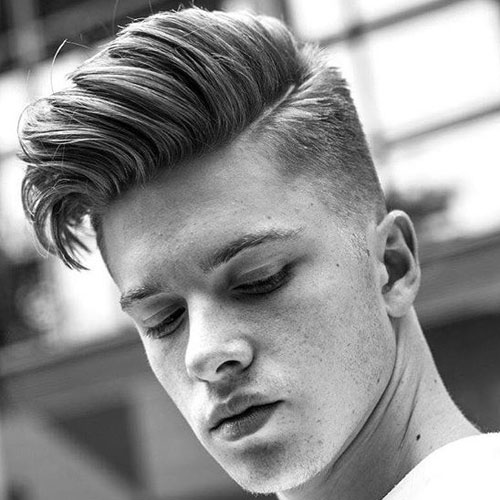 High Fade with Long Thick Comb Over