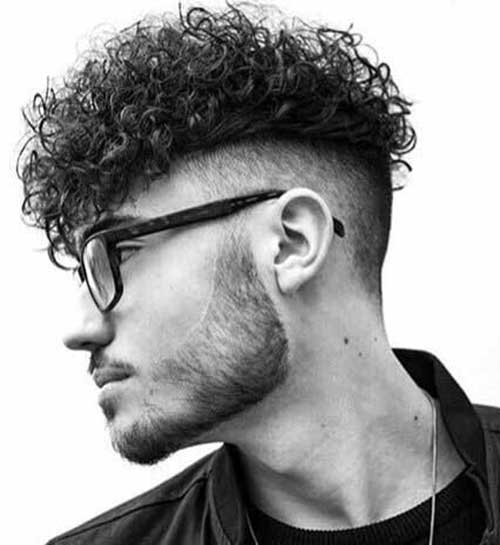 Undercut messy curly hairstyles for men