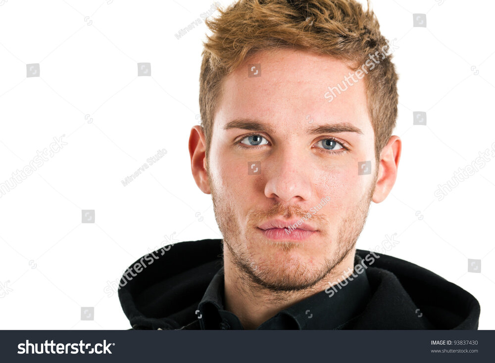 Stock photo handsome blond man with blue eyes isolated on white 93837430