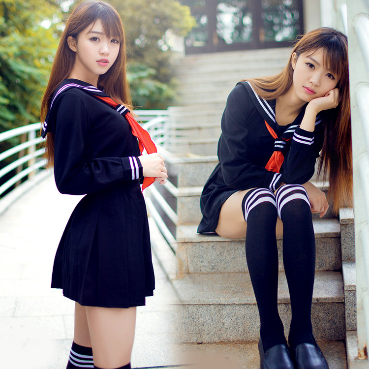 Japanese sailor suit Anime costume Girls High school student uniform Long sleeve JK uniform se