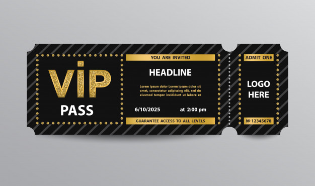 Vip pass admission ticket template 129820 11