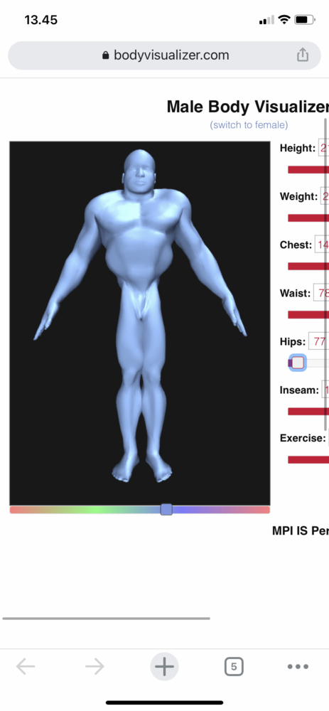 this is how my physique looks like according to a body visualizer ...