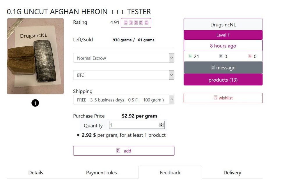 Uncut heroin Uncut heroin