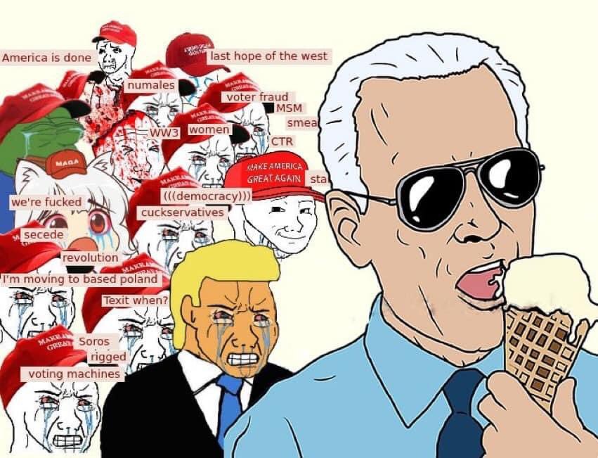 Chad Biden weeping MAGA wojaks