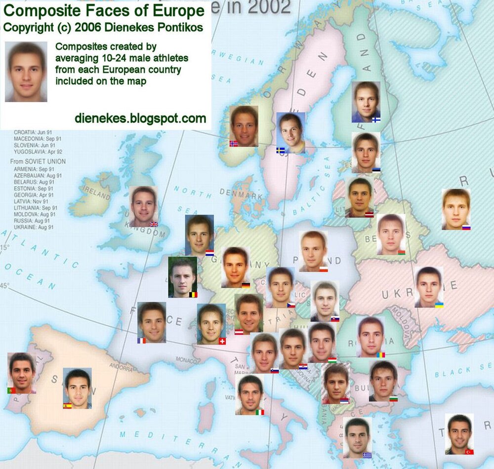 Average or ideal man face europe