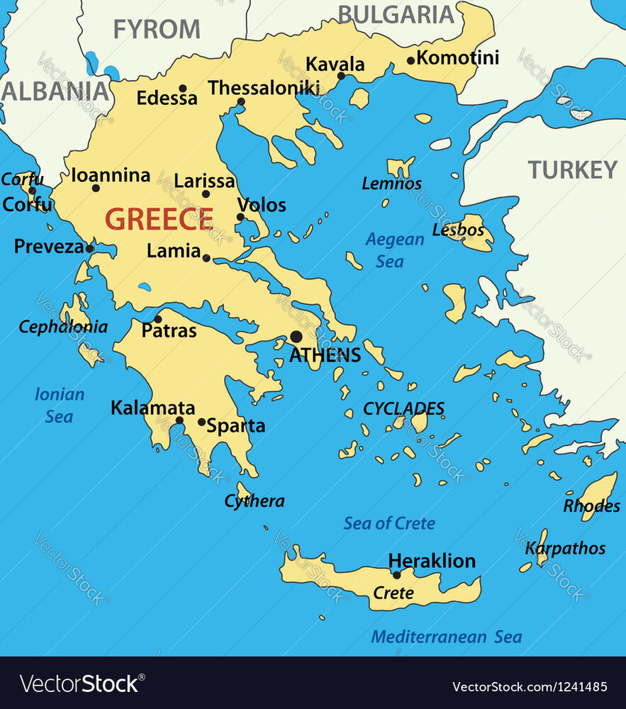 Map of greece vector 1241485