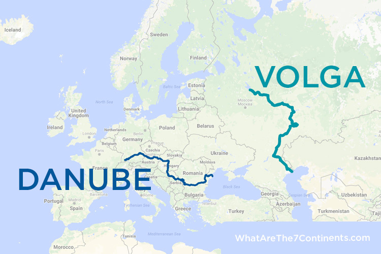 Volga danube map longest river in europe